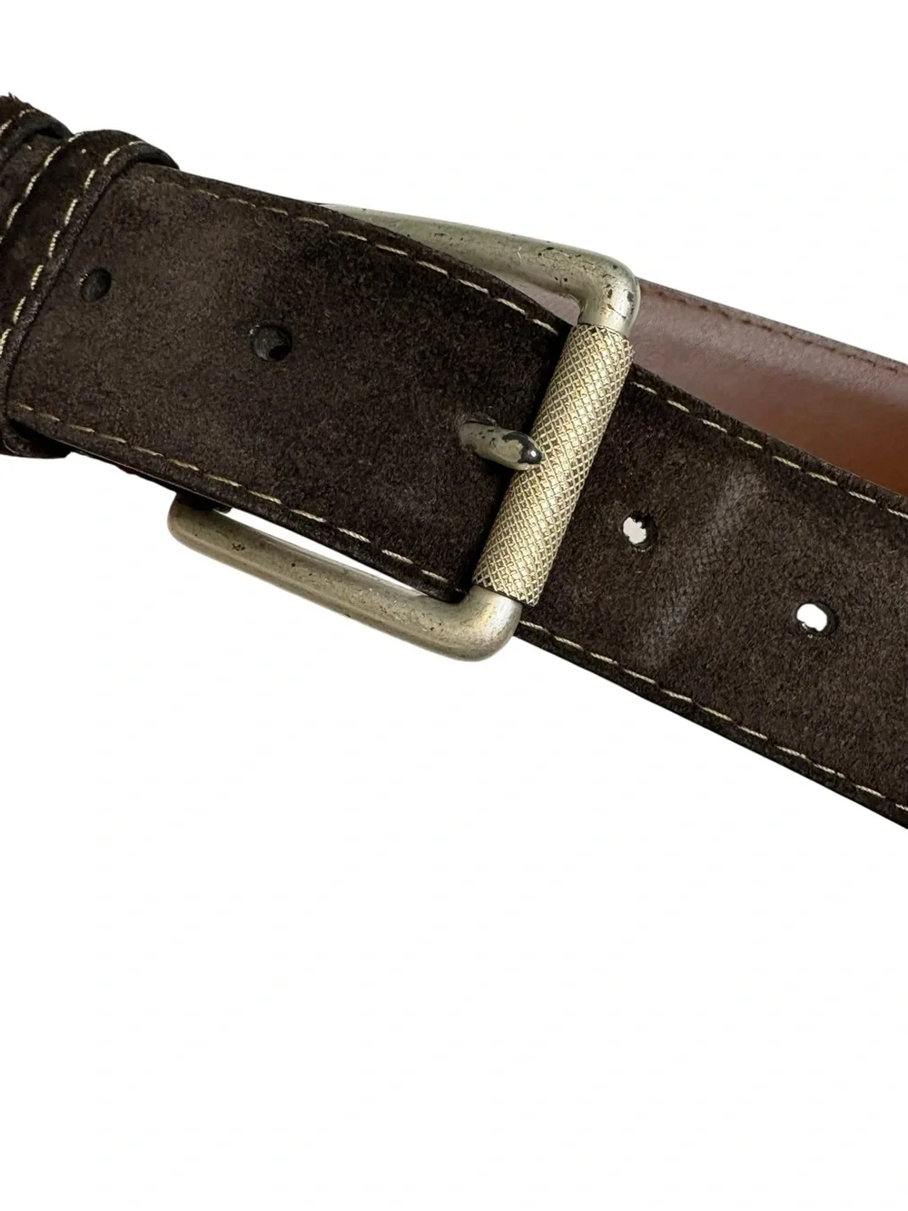 Torino Leather - European Sueded Calfskin Belt - Brown. Size 42